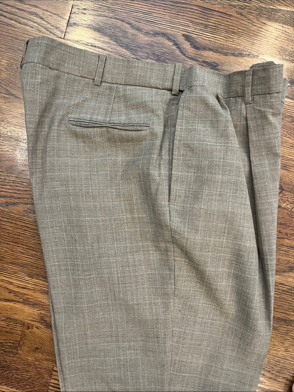 Austin Reed Men's Light Taupe Plaid Dress Pants